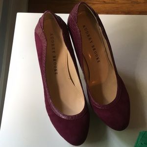 Audrey Brooke plum suede  heels
